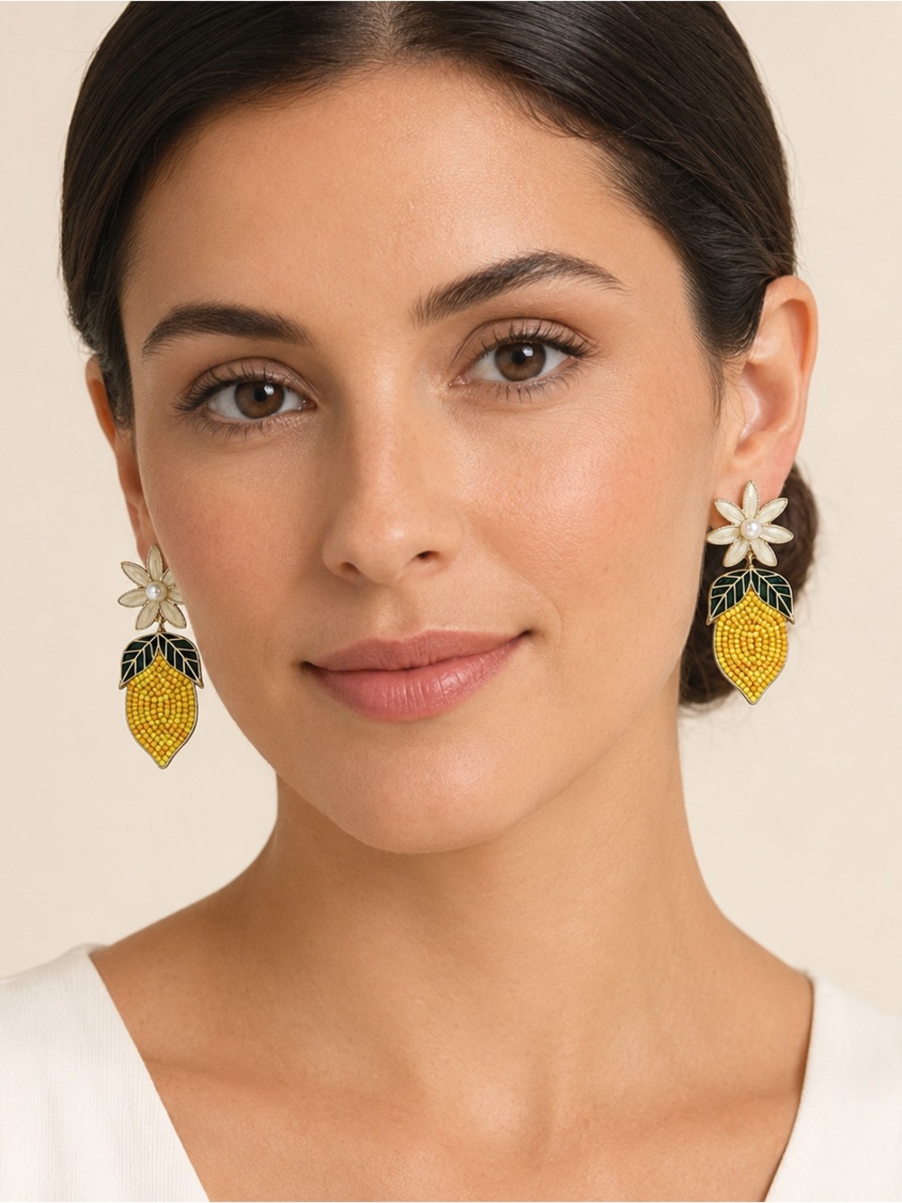 SUGARFIX by BaubleBar Best of the Zest Beaded Lemon Drop Earrings NWT